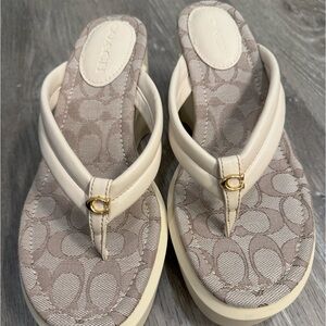 Authentic COACH platform sandals